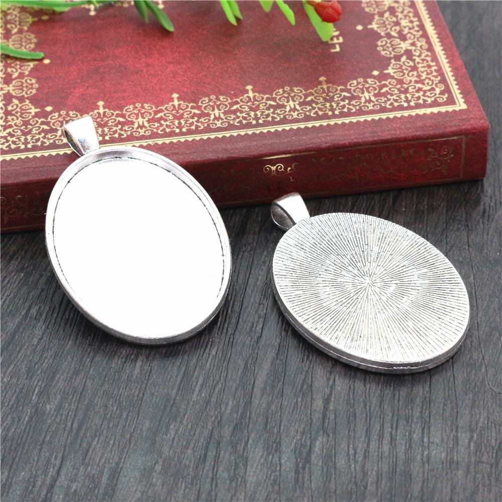 5 Stück Passend für 30x40mm Ovalen Cabochon Leere Fassung Schale Tablett DIY Schmuckherstellung Zubehör für Halsketten Schlüsselanhänger Charms