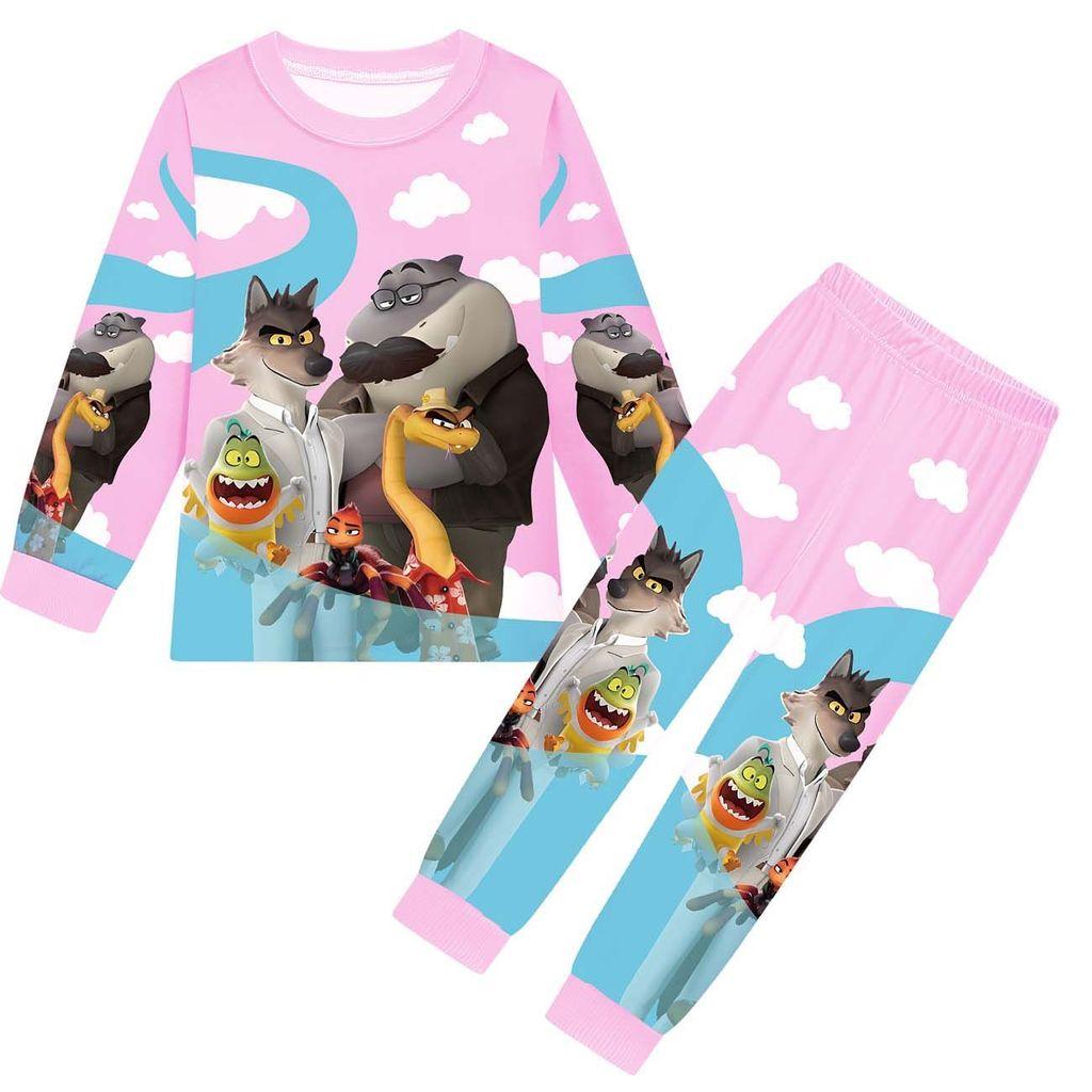 Set Haine Copii Băieți Fete Anime Desene Animate Tipărit Bărbați Răi Casual Mâneci Lungi Tricou Pantaloni