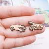Cartoon Fun Gesture Holding Hands Fun Enamel Brooch Pin Custom Alloy Badge Clothes Bags Accessories Jewelry Gifts For
