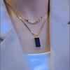 Shifang Brand Double-layer Stacked Collarbone Chain New Temperament Versatile Titanium Steel Non-fading Necklace Women's Accessories