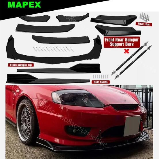 For Hyundai Tiburon Front Rear Bumper Lip Spoiler Splitter Body Kit Side Skirt Glossy Black Glossy Black