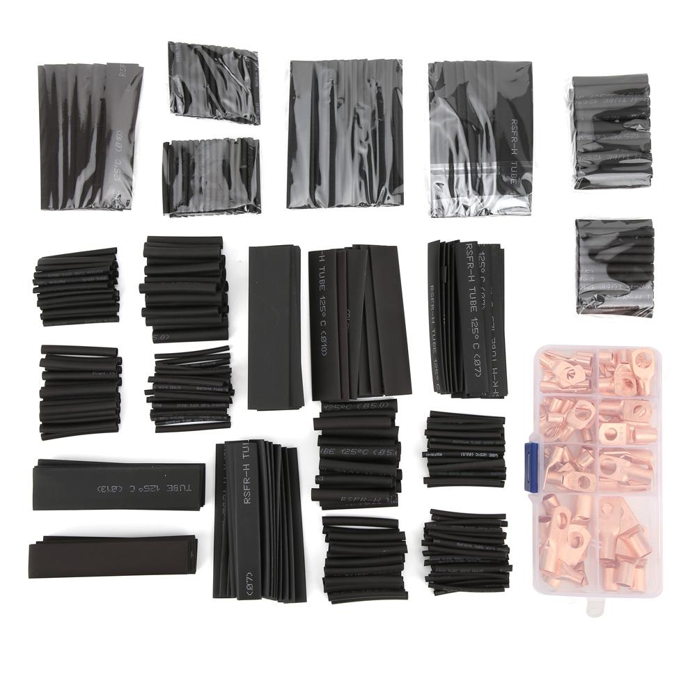 

60Pcs Cable Crimp Terminal Connector Brass 381Pcs Heat Shrink Tubing Fittings