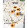 Cute Sweet Resin Flower Pendant Metal Leaves Chain Sunflower Necklace Bracelet Rings Earring Set Jewelry HUANZHI 2023 NEW