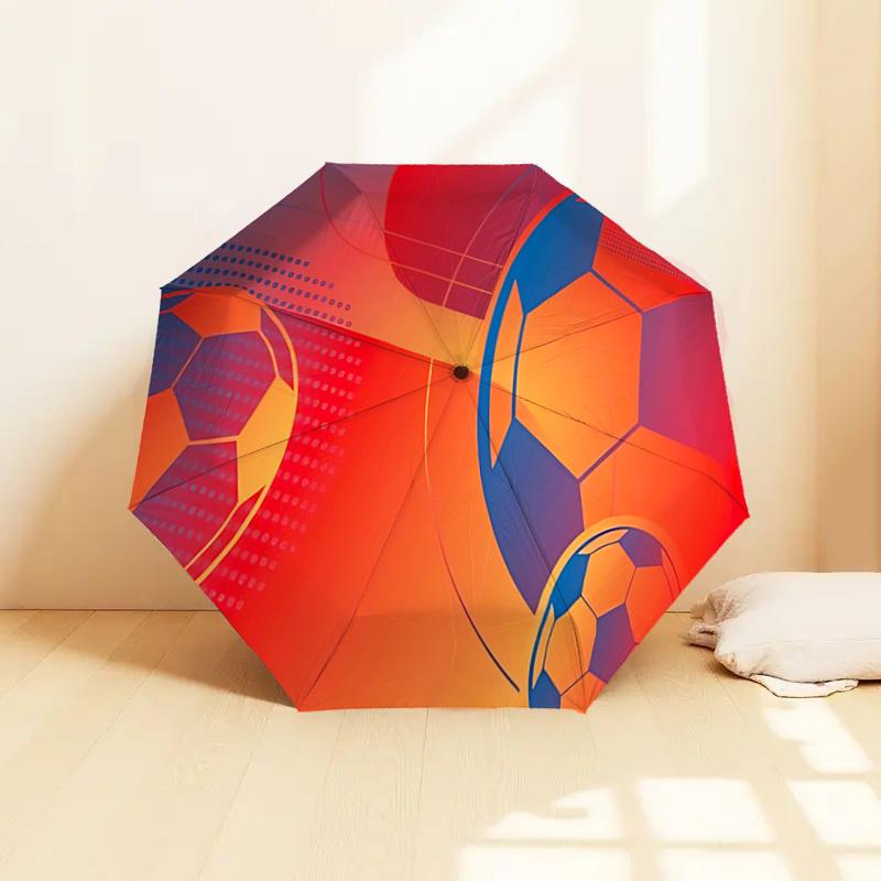 Soccer Ball-Shaped Automatic Opening/Closing Umbrella with Foldable Design, Ideal for Fans, Travelers, Daily Use, and Gifts - Solution112115