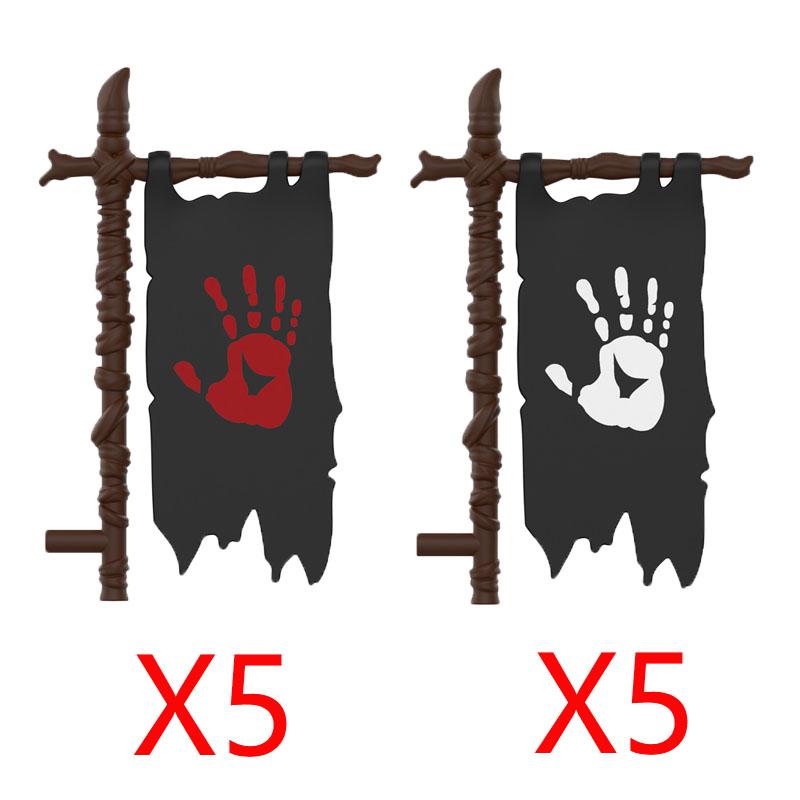 Medieval Accessories Building Blocks Soldiers Weapons Military Flags Mount War Horses Orc Mount Flags Wolf Bricks Kids Toys Gift