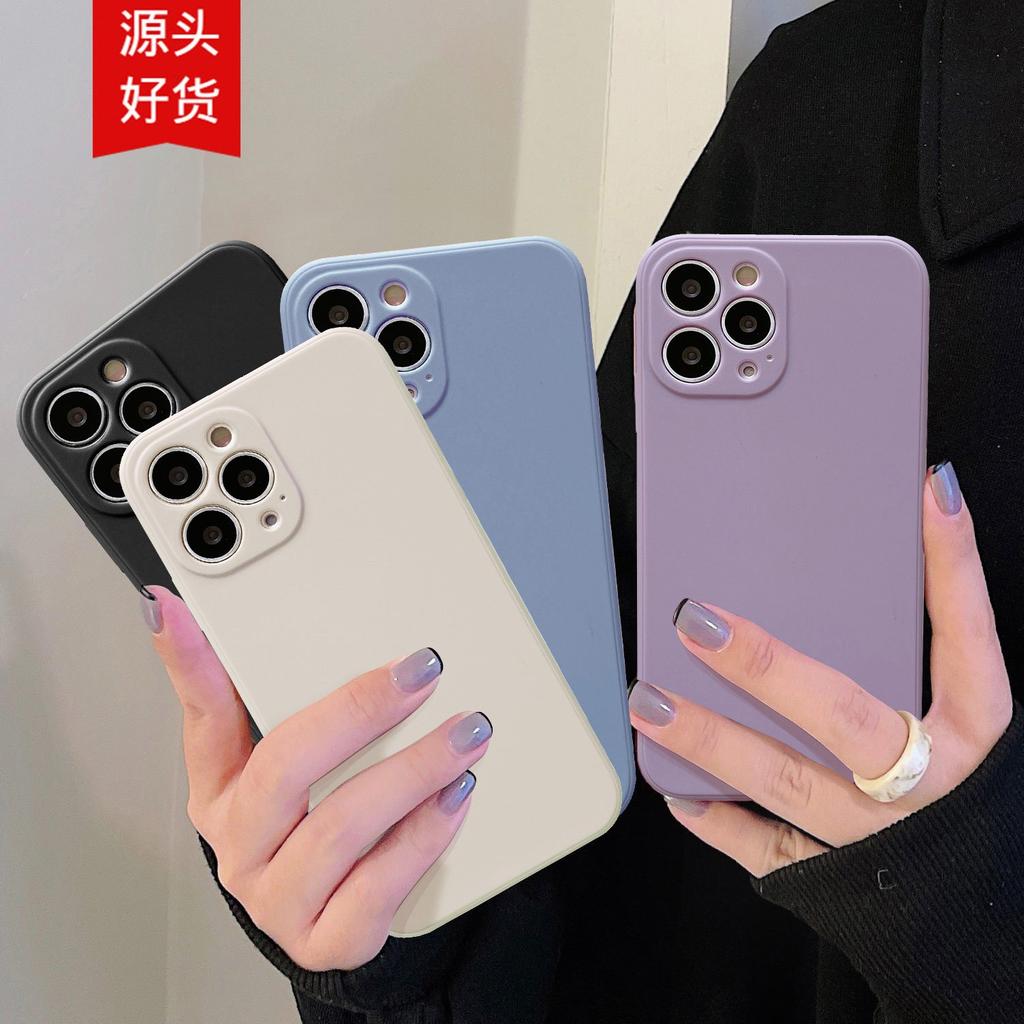 Applicable to iphone13 mobile phone case IP12 liquid silicone apple 14pro max fine hole cotton planting all-inclusive soft case