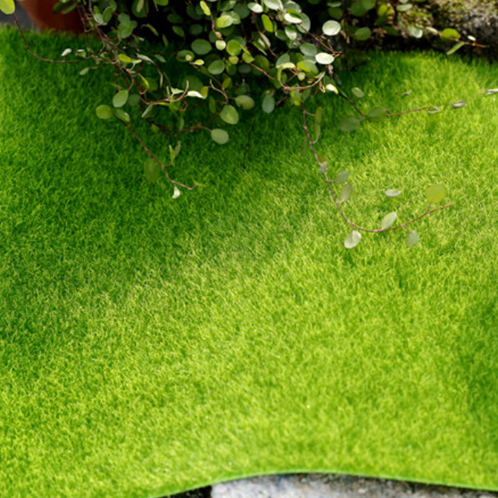 12/'/' Green Artificial Moss Mat Sheet Grass Train Craft Fairy Decor Garden Carpet