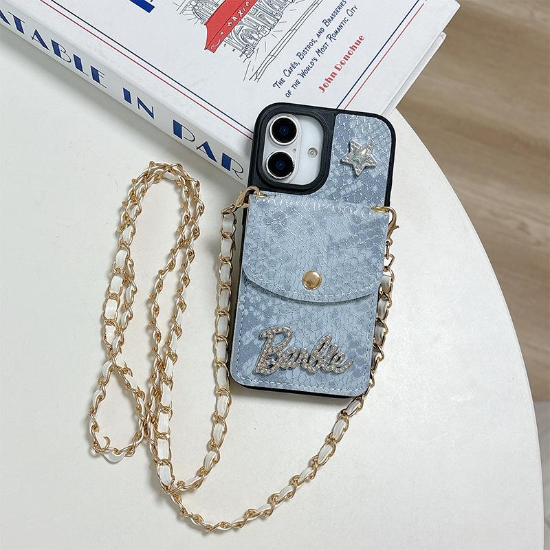For IPhone17Air Snakeskin Wallet Card Holder Strap for Apple 16 Crossbody Rope 15promax Anti-fall 14