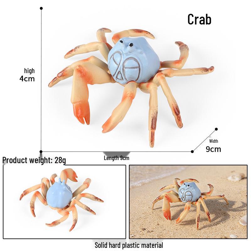 Ocean Crab Simulation Toy Set: Includes Hermit, Swimming, and Three-Spot Plastic Models