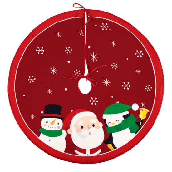 Excellent Christmas Tree Skirt Fine Workmanship Hemp Weave Santa Xmas Bottom CDN