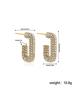 Stainless Steel Plated 18K Gold Kink Earrings Diamond Twist Pearl Exaggerated Full Diamond Earrings