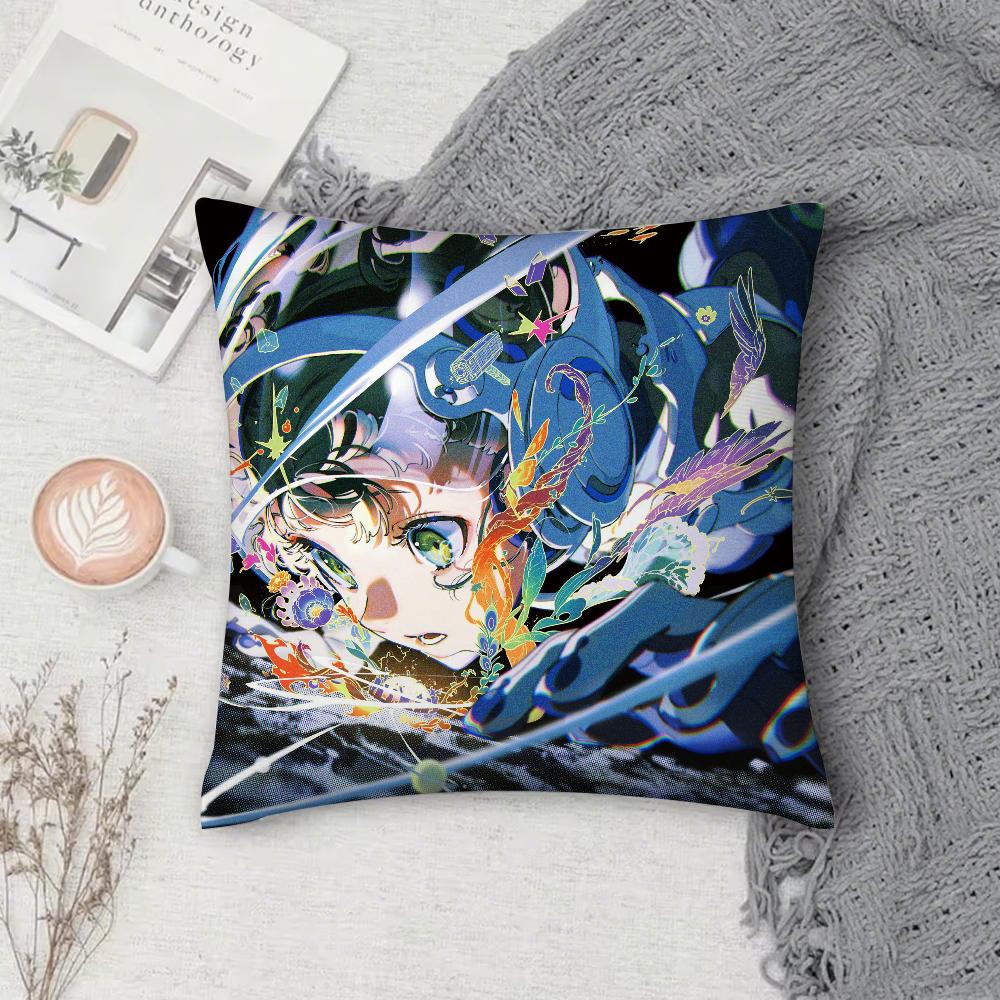 Aesthetic Art Yoneyama Mai Pillow Case Square Double-Sided Printing Short Plush Sofa Cushion Cover Bedroom Pillow