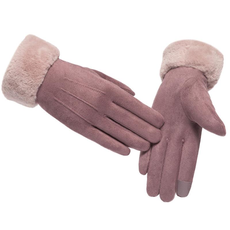 

Перчатки Женские Осень и Зима Замша Замша average size светло-фиолетовый