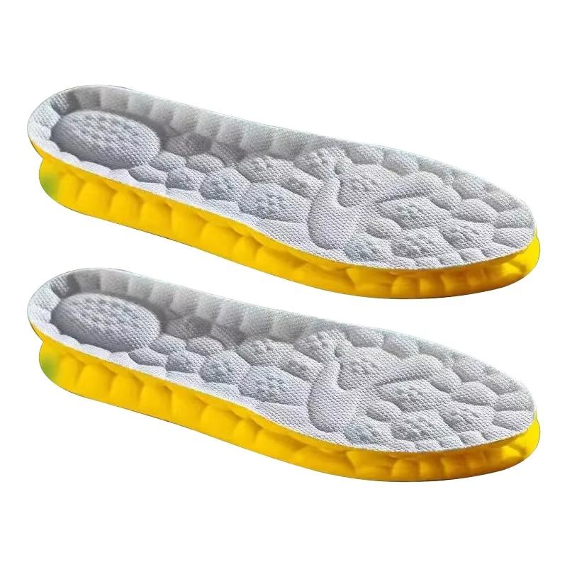4D Sports Insoles Shoes PU Sole Soft Breathable Shock Absorption Cushion Heavy Duty Support Pain Relief Running Orthopedic Care