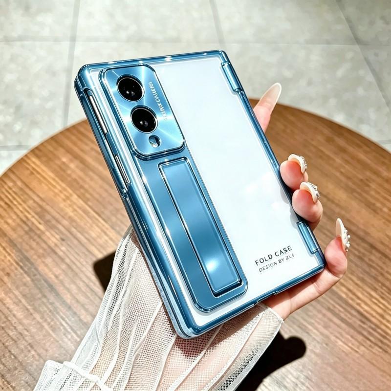 Case Galaxy Z Fold8 Ultra Clear Cover With Hinge Bracket Screen Protector Shockproof Electroplated PC Material