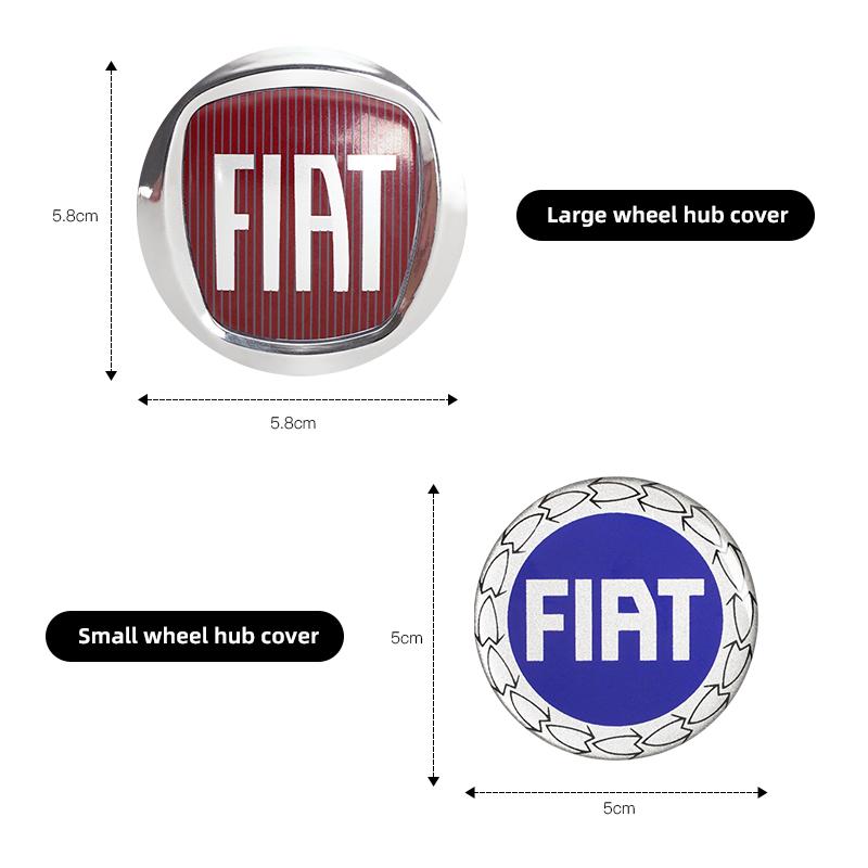 4Pcs Car Emblem Wheel Center Cover Hub Accessories For Fiat Abarth 500e Panda Tipo FR Argo Freemont Viaggio Bravo Punto Doblo