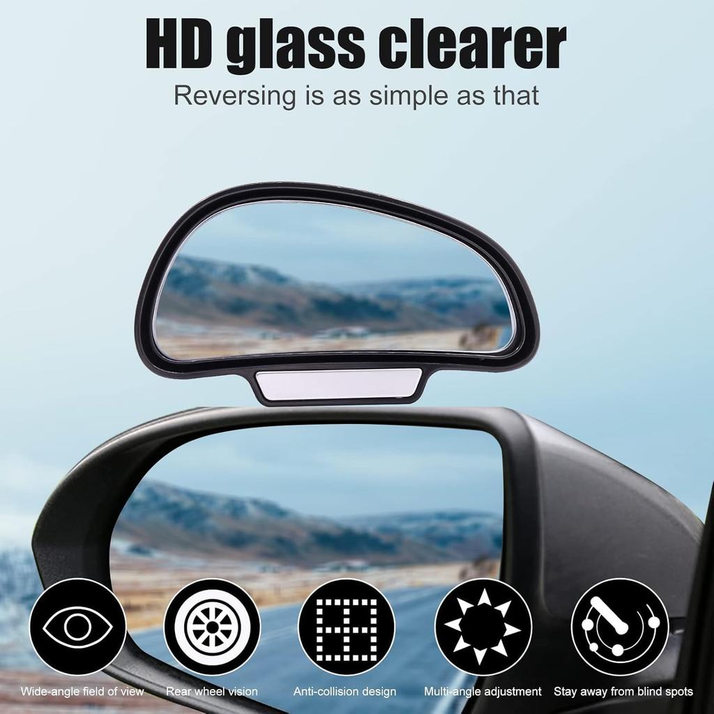 Car Blind Spot Mirror, HD Glass Convex Rear View Wide