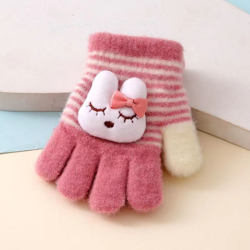 Căldură de Toamnă și Iarnă și Mănuși Drăguțe pentru Copii cu Desene Animate cu Arătatul cu Degetul Antigel