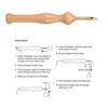 1Set 5mm Knitting Embroidery Pen Wooden Handle Weaving Multi Purpose Punch Needle Threader Set DIY Tool Sewing Accessories