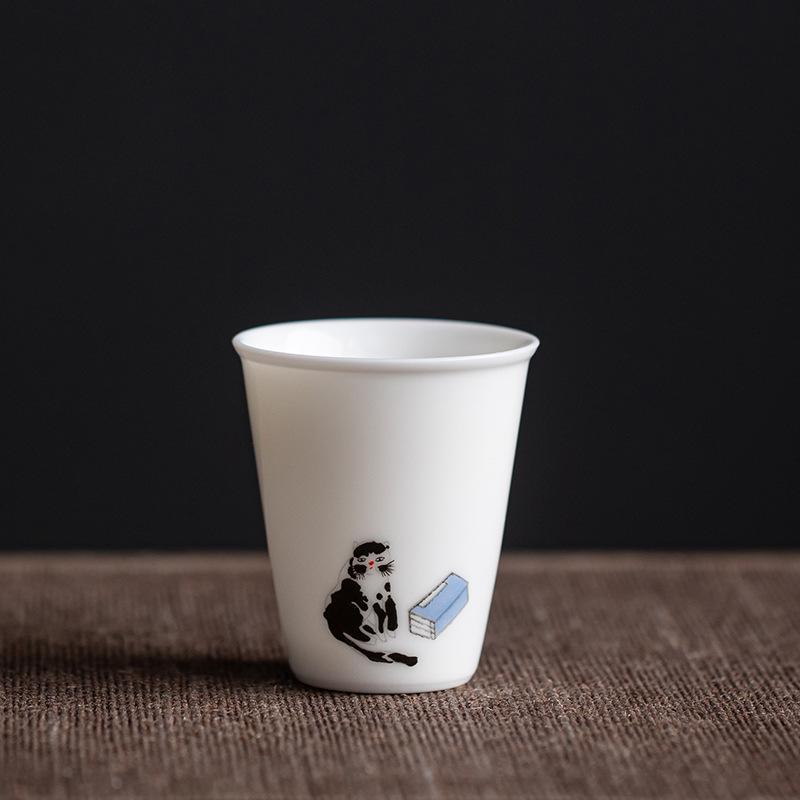 

Luxury Chinese Gongfu Tea Cup Porcelain Tea Set Jade Ceramic Home Brewing Cups Fragrance Tasting Tea Art Accessories 50ML