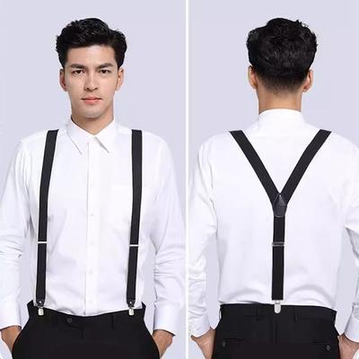 Hanging Pants Clip Elastic Belt Trouser Strap Suspenders Clip Back Braces Straps   Wedding Suit