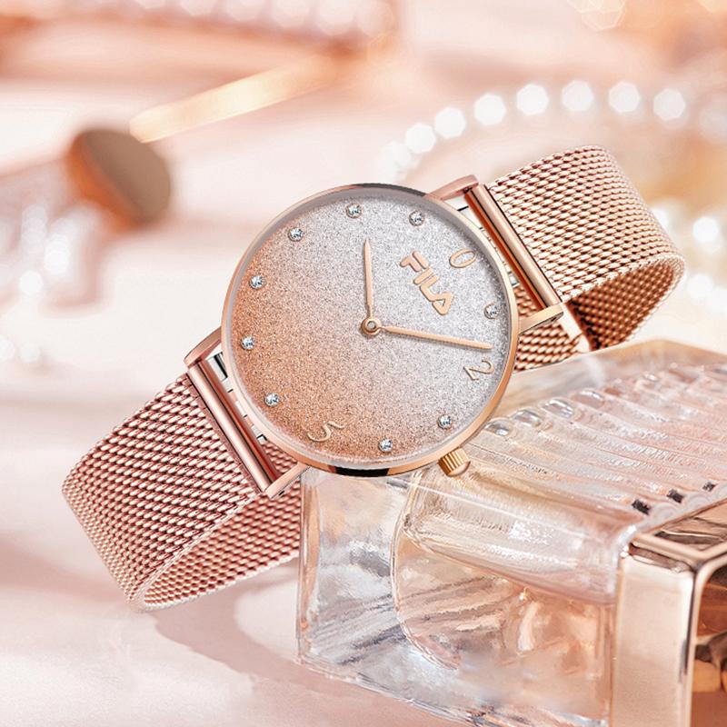 FILA Quartz Watch Stainless Steel Band Gold Dial Romantic Gift Box Women watches FLL38-6072