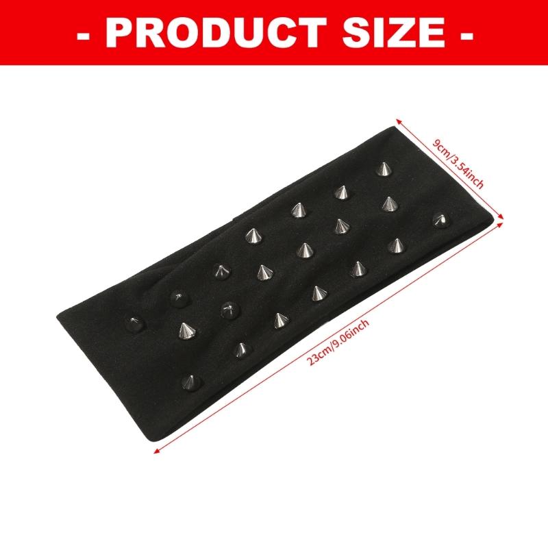 Fascia per Capelli Elastica Antiscivolo Elasticizzata con Borchie Rivettate Fascia per Capelli Traspirante per Donna Uomo Unisex da Indossare per Attività Sportive