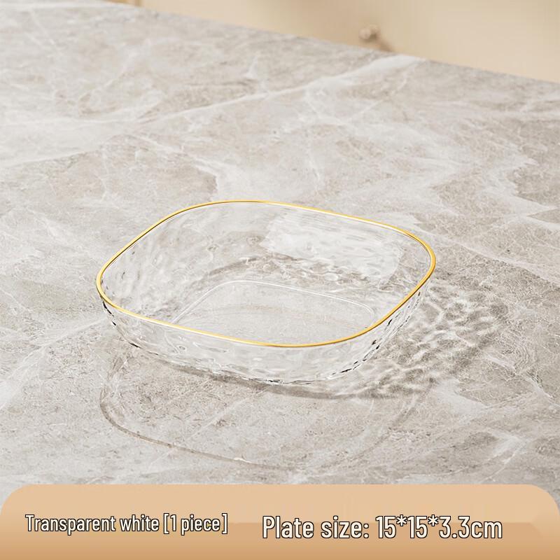 ZISIZ Transparent Gold Rim Bone Dish Set