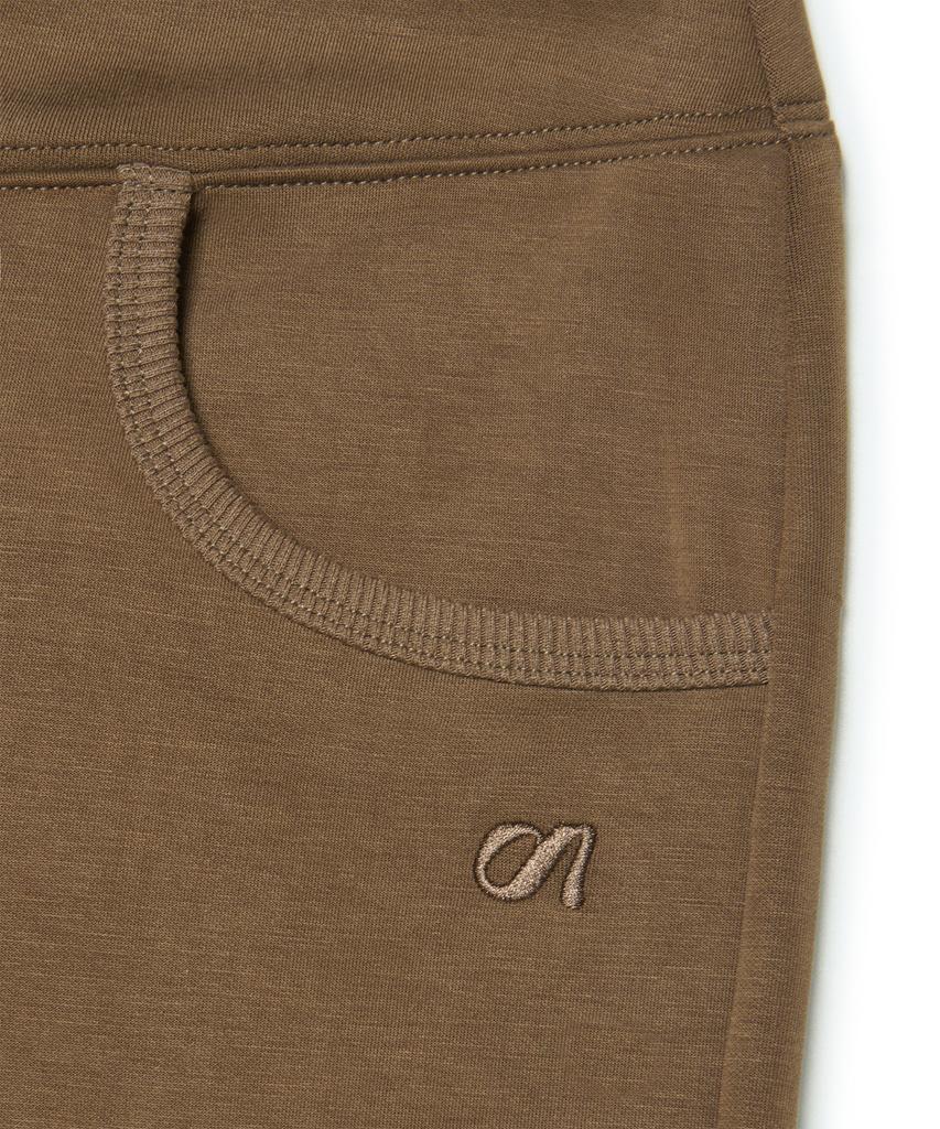 AWOSWEIB Wide Waist Straight Pants - Coffee Brown