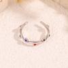 New Rainbow Zirconia Leaf Ring - Exclusive High-end Couple's Titanium Steel Open-ended Finger Ring