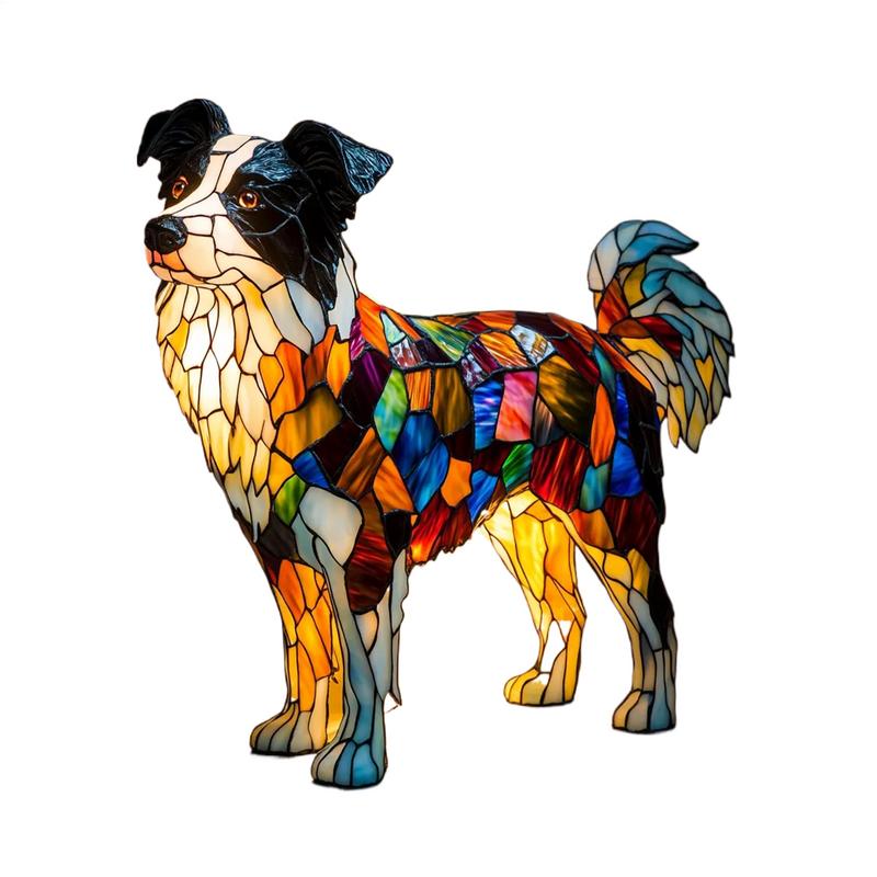 Hunde-Serie Nachtlicht Mops Lampe Buntglas Harz Mosaik Licht Nishi Highlands Hunde Dekoration Lustiges Geschenk Für Haustierliebhaber Kinder