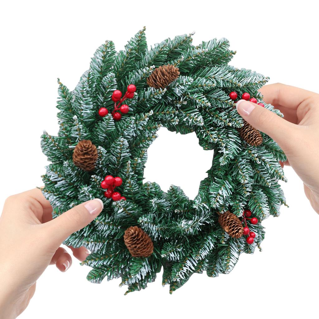 Christmas Pine Cone Wreath Hanging Ornament Fake Flower Garland for Wedding Arch Party Wall Garden Ceremony