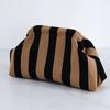 Women Handbag Colorblock Knitted Women Bag Large Mouth Cosmetic Cellphone Keys Stoarge Pouch Summer Beach Clutch Lady Purse