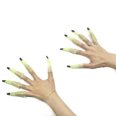 10 szt./zestaw Paznokcie Lśniące Sztuczne Nakładki na Palce Halloween Rekwizyt Cosplay Dekoracje na Imprezę Zabawki