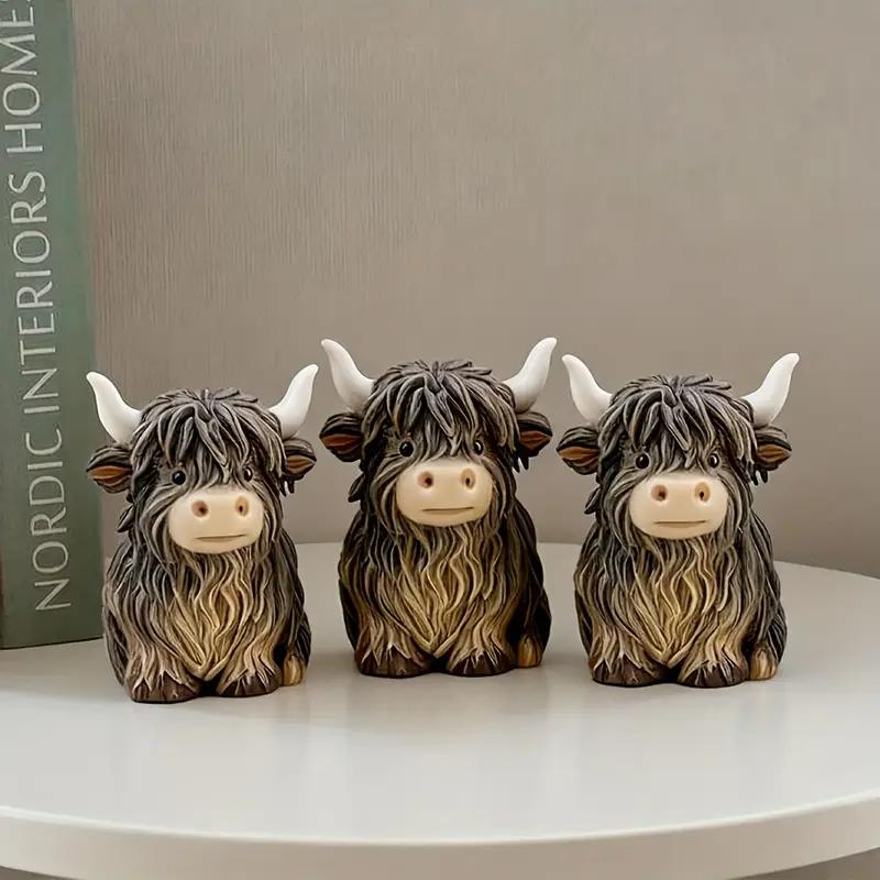 Harz Silikonform Highland Yak Silikonform - Schottisches Hochland Yak Tier Wachs- & Gipsstatue Ornament Langlebig Wiederverwendbar