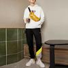Li Ning Sports Fashion Series Logo Print Color Block Loose Fit Cuffed Knit Joggers Men Joggers Black AKLRC05-3