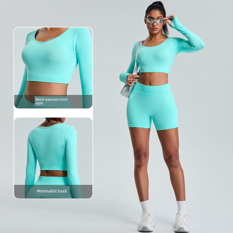 Fall and Winter New Arrival Seamless Long Sleeve Yoga Wear Women's Sports T-Shirt Tops Breathable Quick-Drying Tight Workout Clothes
