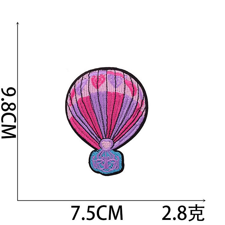 New Hot Air Balloon Embroidery Cloth Sticker Computer Embroidery Chapter Clothing Patch Sticker Cartoon Ironing Bag Decorative Embroidery Sticker