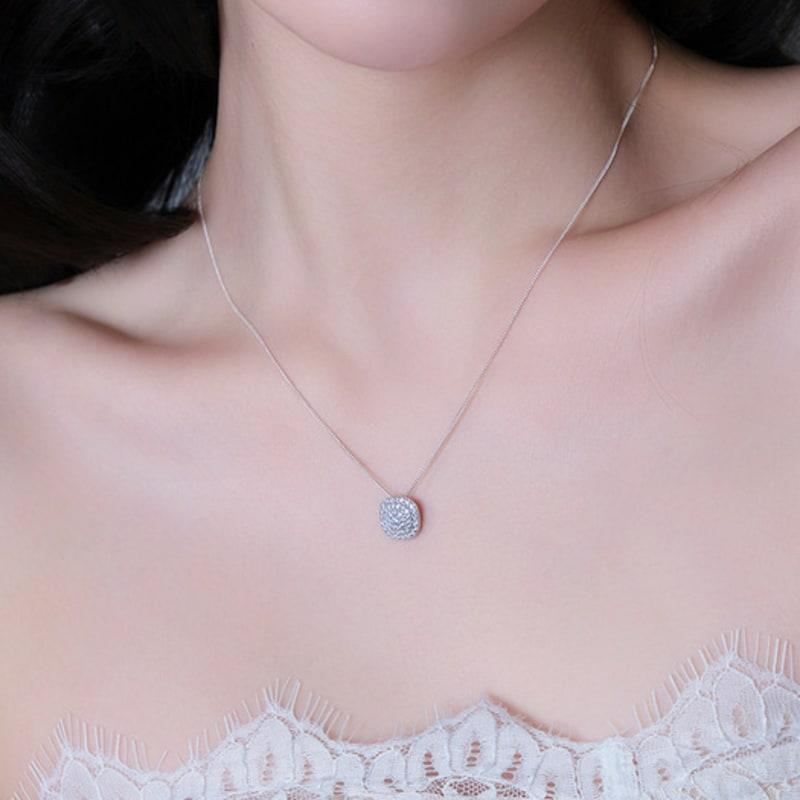 reve DQ pave square necklace