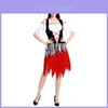 Stunning Women's Red Pirate Dress With Black Dots For Halloween Theme Party Costume