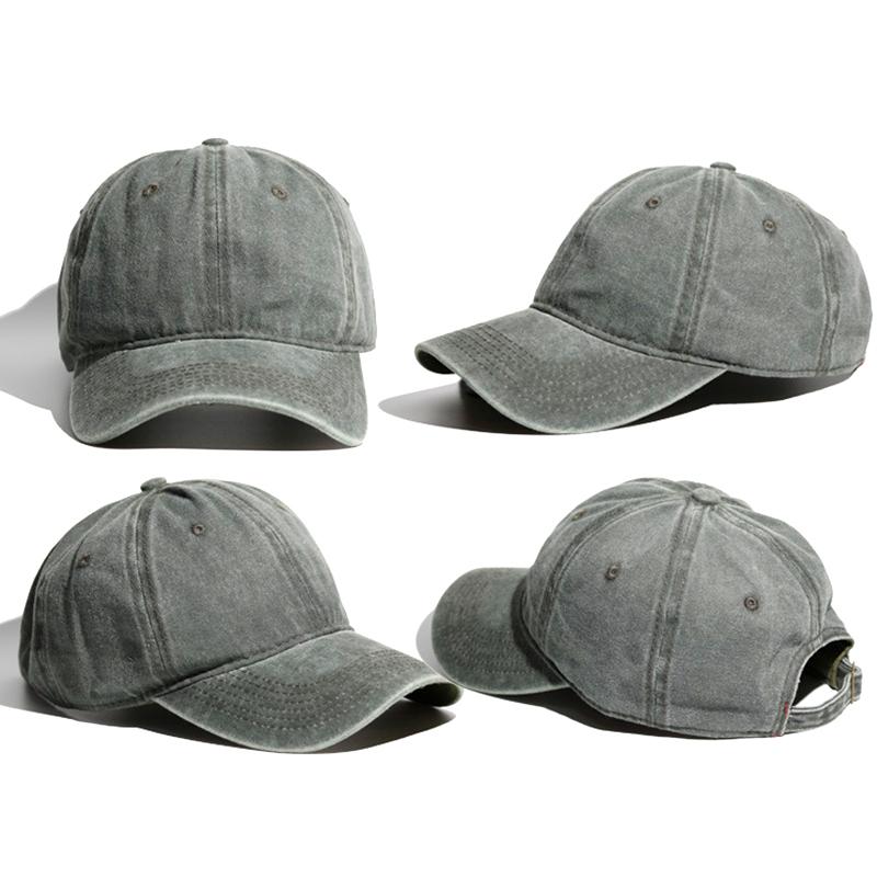 1 Stück gewaschene Baumwolle Sommer Baseballkappe Sport Herren/Damen Verstellbare Sonnenhüte Erwachsene Einfarbig