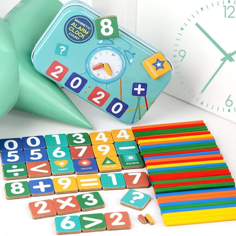 Montessori Digital Clock Math Toy Kids Teaching Aids Plus Subtraction Toy Early Teaching Number Learning Digitalarithmetic Stick