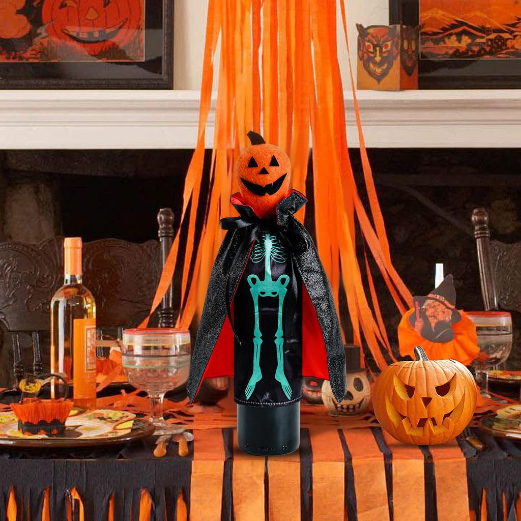 Halloween Wine Bottle Cover Cranium Pumpkins Champagne Red Wine Bottle Bag Table Decoration Supplies Ornaments