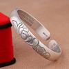 Vintage Linien Lotusblume Armreif Damen Schmuck Offene Größe Segen Prajnaparamita Herz-Sutra Armreif für Damen Handzubehör