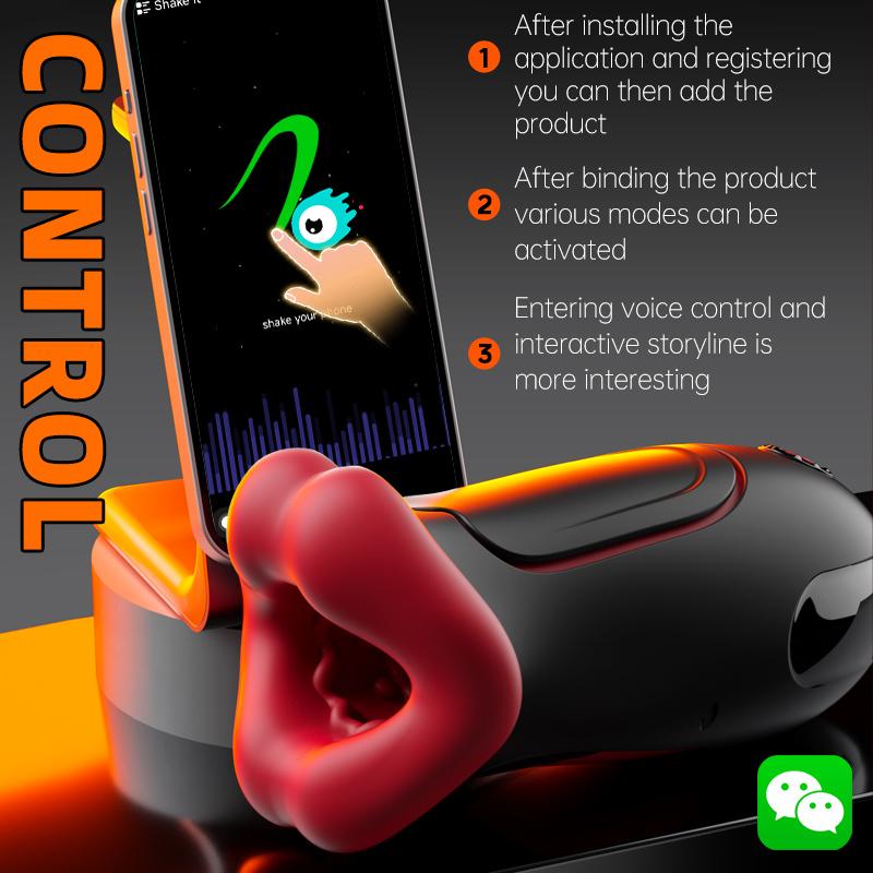 Male Masturbator Deep Throat Mouth Blowjob Vibrator Penis Pump 360° Wrapped 9 Frequency Vibration APP Control Sex Toys for Men