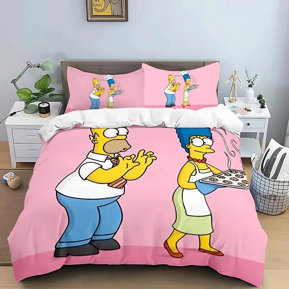 2026 The S-Simpsons Cartoon Duvet Cover Set Soft Wash Bed 3 Piece Comfortable Student Dormitory Home Baby Bedding Best seller