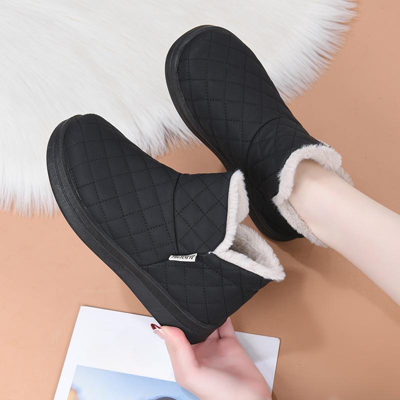 New Cotton Shoes, Women's Thickened Snow Boots, High-top Soft-soled Anti-slip One-foot Lazy Shoes, Thick-soled Shoes