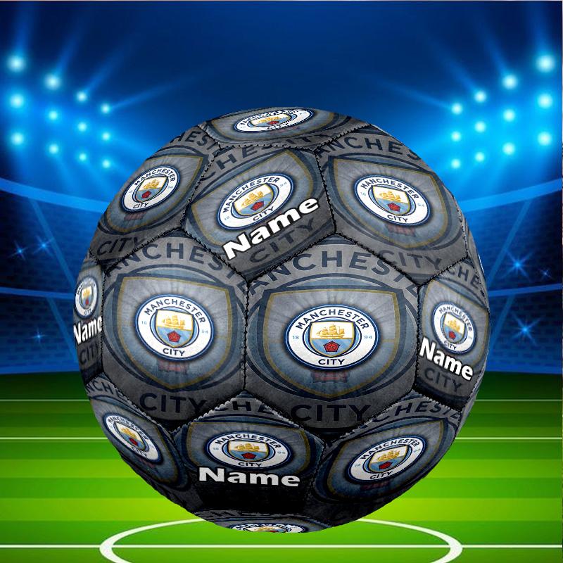 Individueller Name Personalisierter Manchester City FC-A Druck Größe 5 Fußball Training & Spiel Fußball, für Team, Kicken, Geschenk für Fußball-Enthusiasten