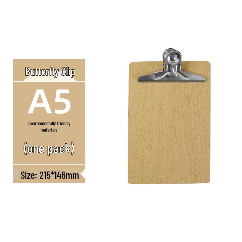 

Set of 5 Wooden Clipboards with Pen Holder, A4/A5 Writing Pad, and 16K Folder - Perfect for Restaurant Orders and Note-Taking.