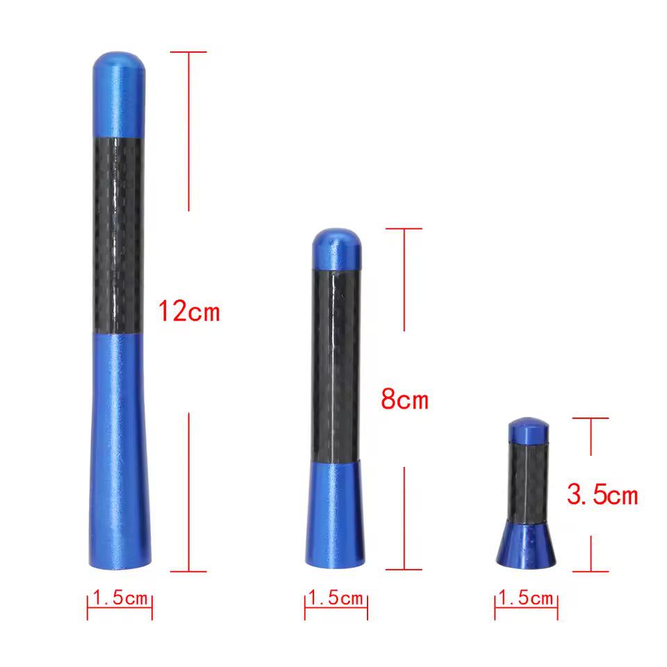 High-Performance Short Car Radio Antenna: Carbon Fiber & Aluminum Design